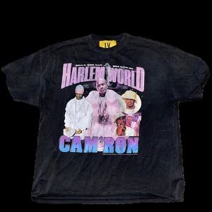 Oversize Vintage Cameron Harlem World collage shirt